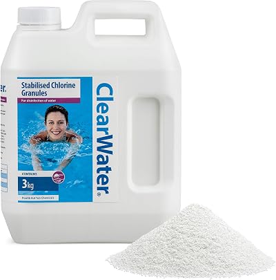 ClearWater Chlorine Granules 3 kg for Hot Tubs Pools - Rapid Disinfection