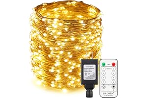 ER CHEN 165ft Led String Lights,500 Led Starry Lights on 50M Silver Coating Copper Wire String Lights + 12V DC Power Adapter 