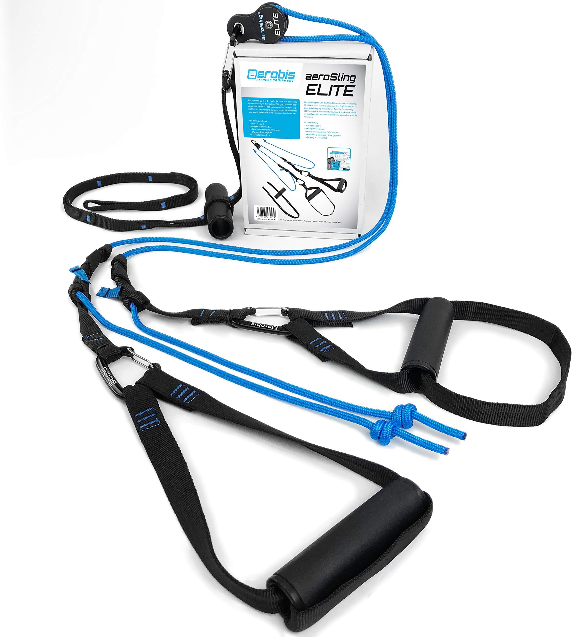 aeroSling Pulley Suspension Trainer ELITE, Door Anchor, Online Fitness DVD