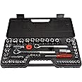 52-Piece Drive Socket Set - 1/4, 3/8 and 1/2 Sockets - SAE and Metric Tools for Mechanics, Craftsmen, and Homeowners - Tool K