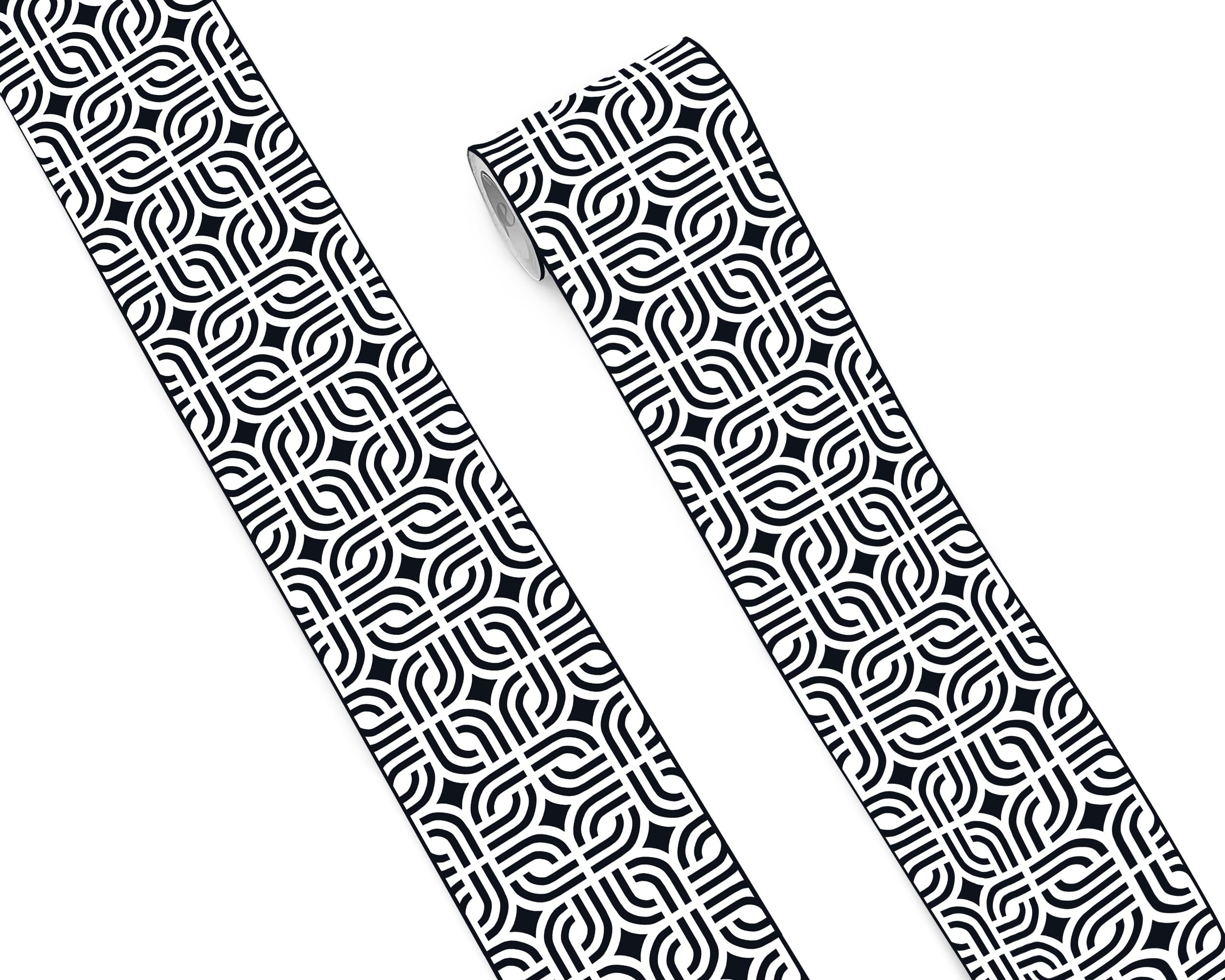 Photo 1 of FLFK Mirror Frame Border - Black and White Peel and Stick Wall Borders Wallpaper Decal Trim Tape Geometric Pattern 4" x 240"