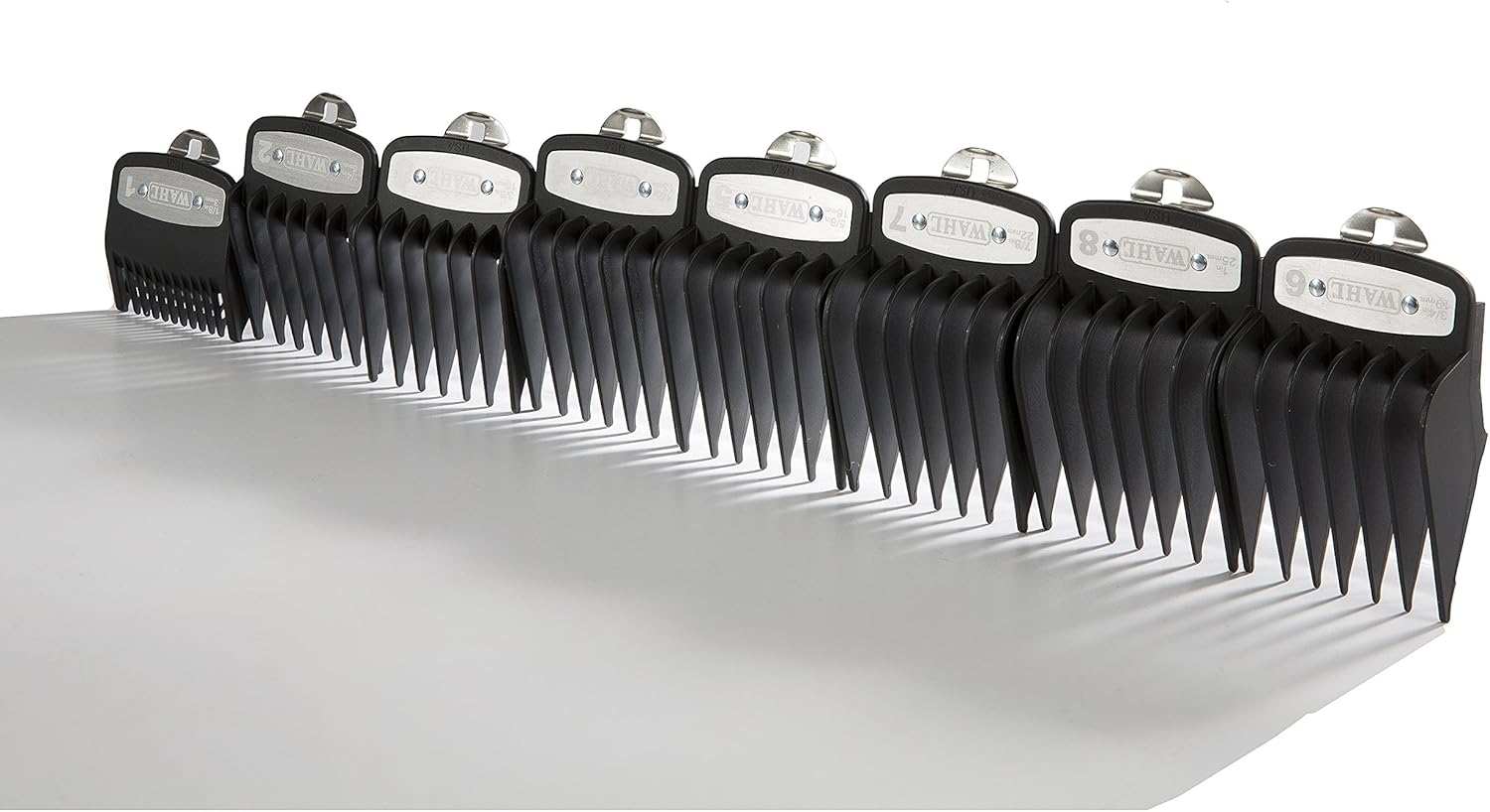 wahl professional cutting hair clipper premium guides caddy combs guards 8 pack