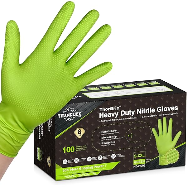 Amazon.com: SAS Safety RAVEN HiViz Neon Green Nitrile Gloves
