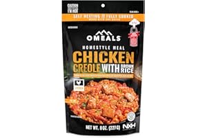 OMEALS Chicken Creole with Brown Rice-MRE-Extended Shelf Life-Fully Cooked w/Heater-Outdoor Enthusiast, Travelers, Emergency Supplies-USA Made