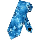 Three Rooker Christmas Ties Mens Winter Neckties Holiday Tie Snowflake Necktie