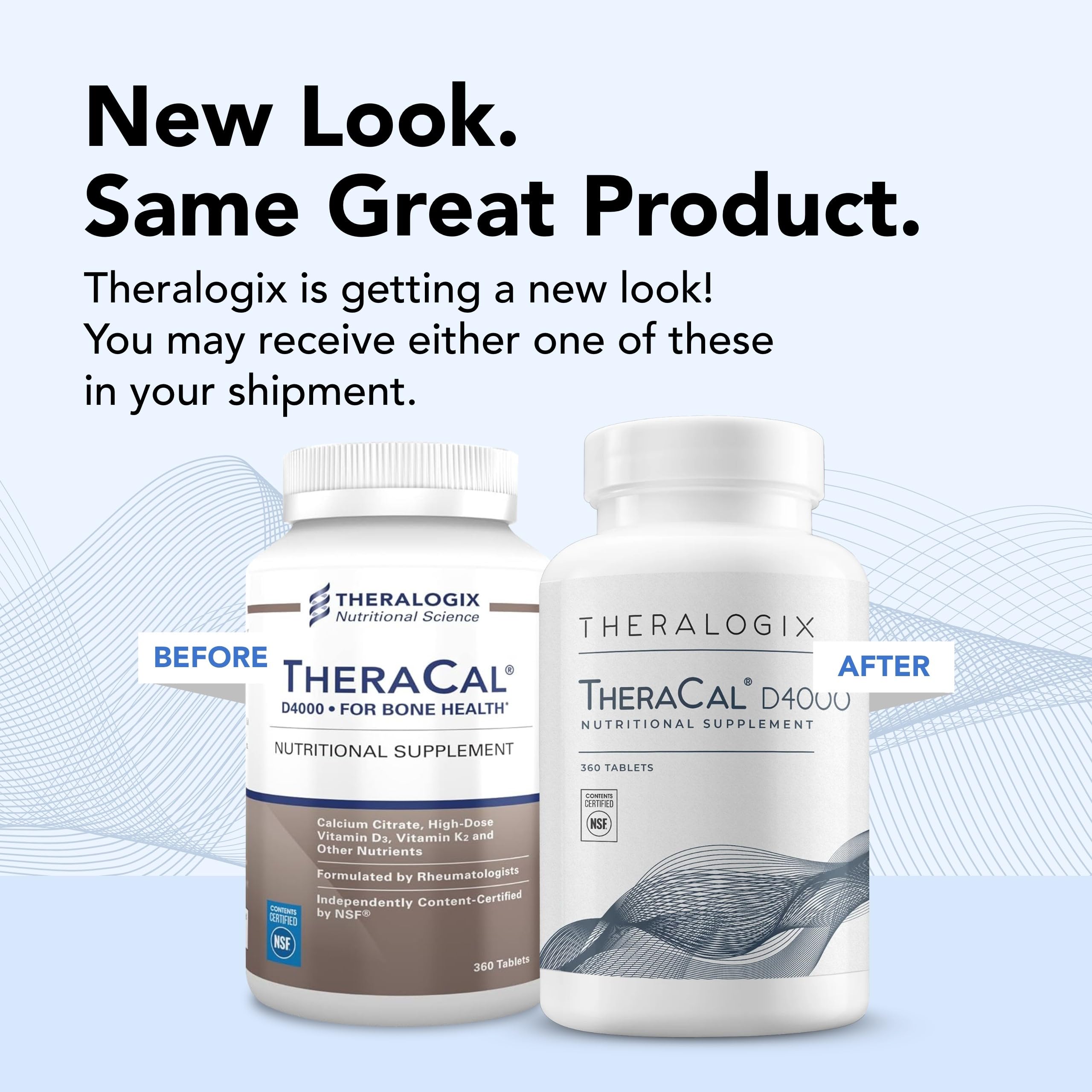 Theralogix TheraCal D4000 - Bone Health Support Supplement with Calcium, Magnesium, Vitamin D3, Vitamin K2 & Boron* - 90-Day Supply - NSF Certified - 360 Tablets