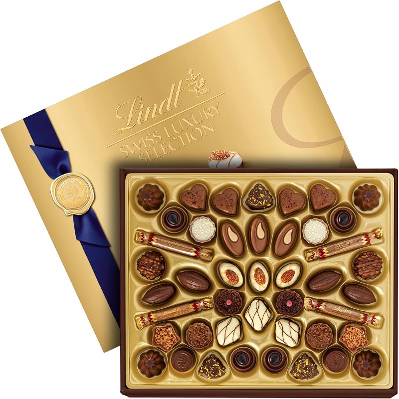 Bonbons de chocolate Swiss Luxury Selection, acabados à mão, caixa de chocolates para oferecer como presente, 230G