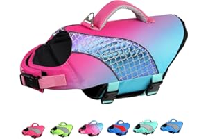 Doglay Dog Life Jacket for Boating & Swimming, High Buoyancy Reflective Dog Life Vests with Rescue Handle and D-Ring, Ripstop Adjustable Floating Vest for Small Medium Large Dogs