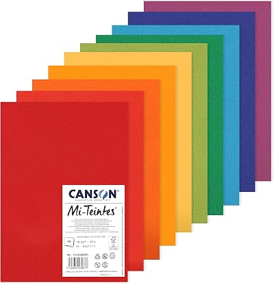 Canson Mi-Teintes Coloured Drawing Paper Pack A4 160gsm Double Sided