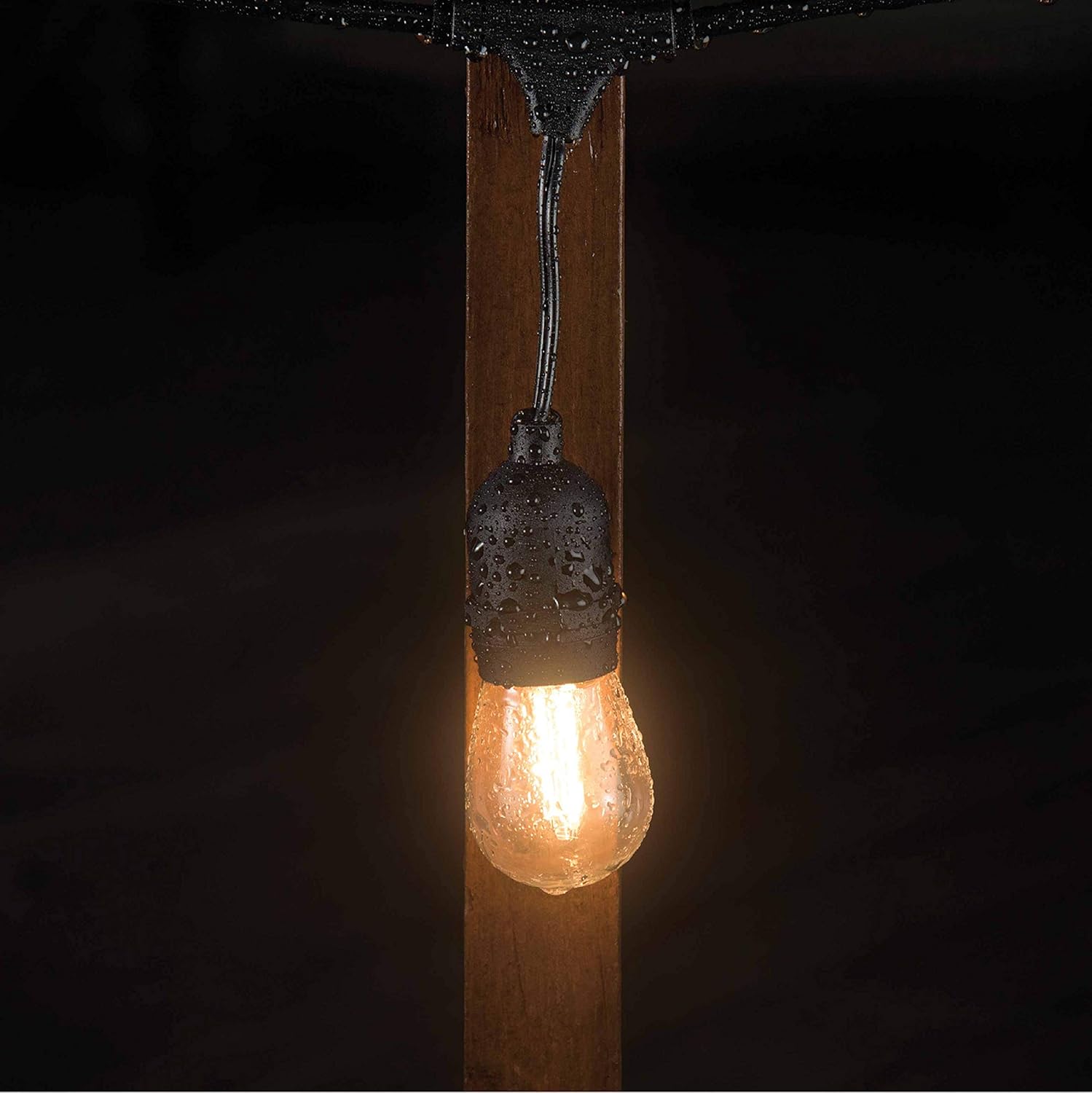Mr Beams 2W S14 Bulb LED Weatherproof Outdoor String Lights, 48 feet, Black - - 
