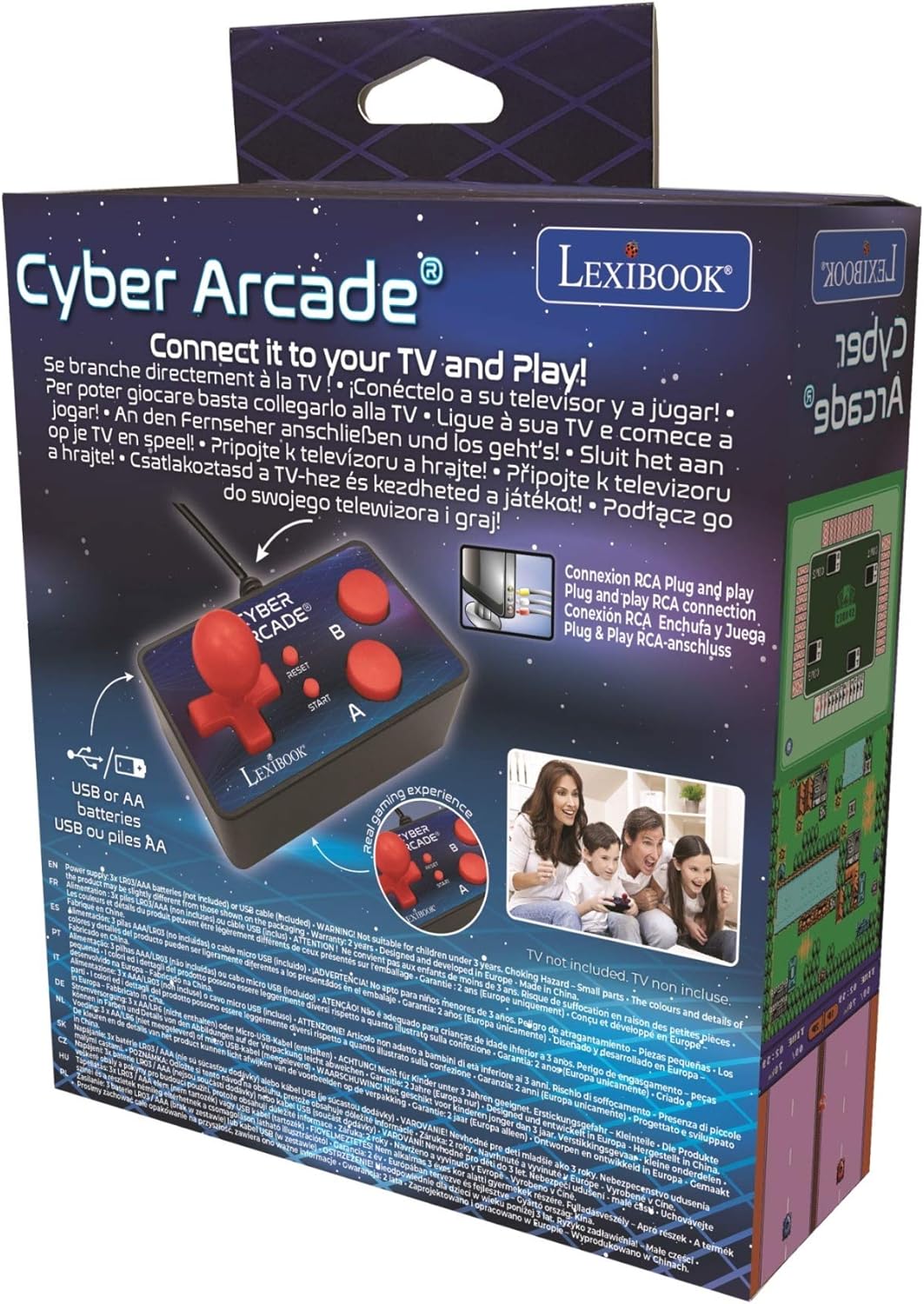 LEXIBOOK piece TV Console Cyber Arcade, 200 Games, Plug N’ Play