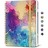 Taja Hardcover Journal for Women, Pretty Spiral Lined Notebook for Work, A5 | 6" x 8", 140 Pages, for Work, School &amp; Note Taking, Aesthetic College Ruled Journal for Writing, Color Splash