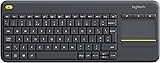 Logitech K400 Plus Wireless Touch Keyboard for Windows, Android and Chrome - QWERTY, UK Layout, Black