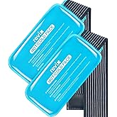 REVIX Ice Packs for Injuries Reusable, 2 Packs Hot & Cold Gel Ice Packs with PVC Cooling Design & Adjustable Strap, Flexible Therapy on Joints, Muscles, Shoulder, Back and Knee (10" x 5" Blue)