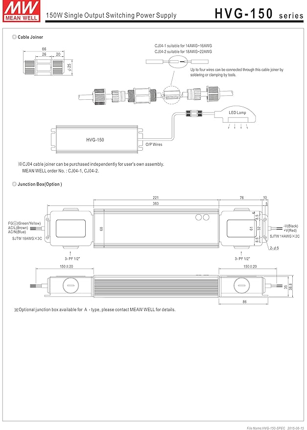 Amazon Com Mw Mean Well Original Hvg 150 54d 54v 2 7a 150w
