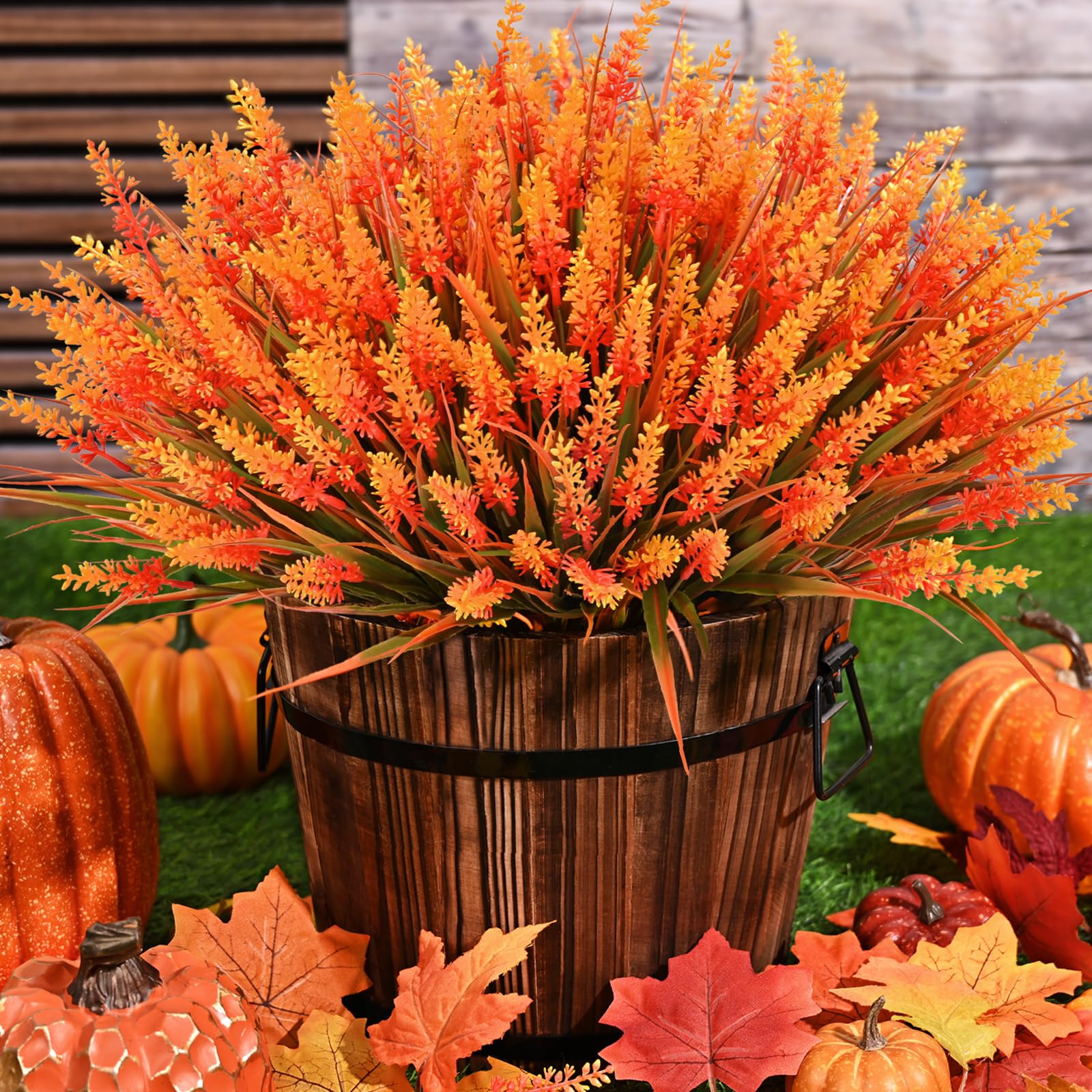 Waipfaru Fake Mums Fall Decor, 36 Bundles UV Resistant Faux Mums for ...
