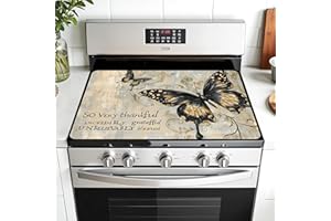 AOHMPT Multi-Design Stove Cover for Glass/Electric Stoves - 3-in-1 Heat-Resistant Protector Mat, Non-Slip Drying Rack 28"x20"