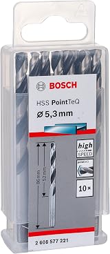 Bosch PointTeQ HSS Twist Drill Bit 5.3 mm 52 mm 86 mm 10 pcs view 3
