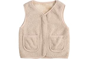 YAGATA Toddler Puffer Vest Boys Girls Fleece Vest Puffy Toddler Boy Sleeveless Jacket Coat with Removable Hood