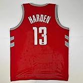Facsimile Autographed James Harden Houston Red Reprint Laser Auto Basketball Jersey Size Men's XL