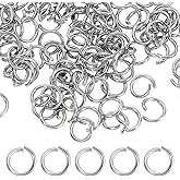 uxcell 80pcs Open Jump Rings, 8mm Stainless Steel Split O Rings 1.2mm Thick Connector Ring for Bracelet Necklace Pendant Jewelry Keychain DIY Craft Making, Silver