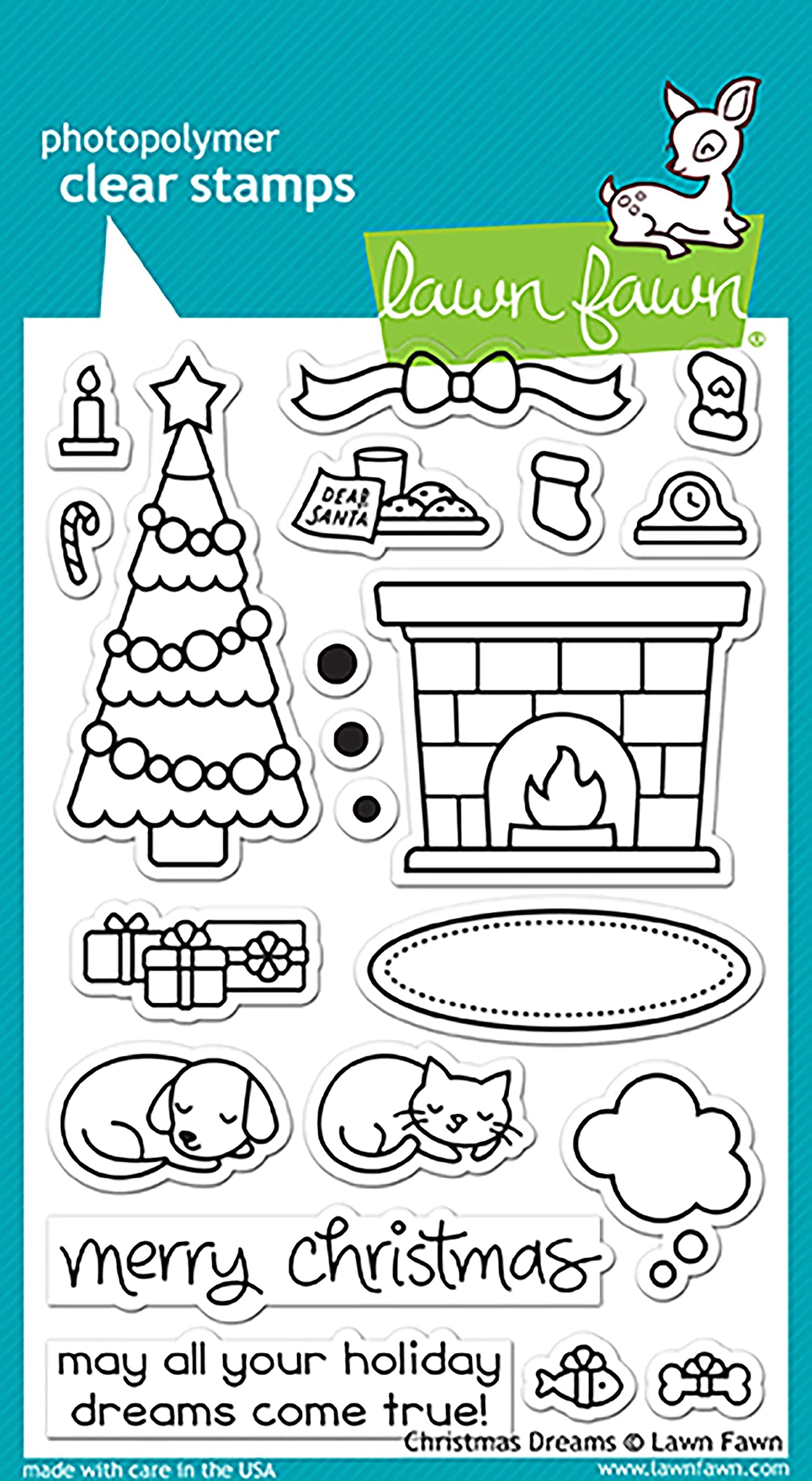 Lawn Fawn Clear Stamps 4'X6'-Christmas Dreams