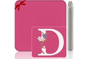 Gedgan Mahjong Mat | Neoprene Anti-Slip Noise Reduction, Simple Design & Embroidery | 32.4x32.4 Inch Pink | Perfect for Mahjong, Board Games & Tile Games | Elegant Gift(Custom D Letter)