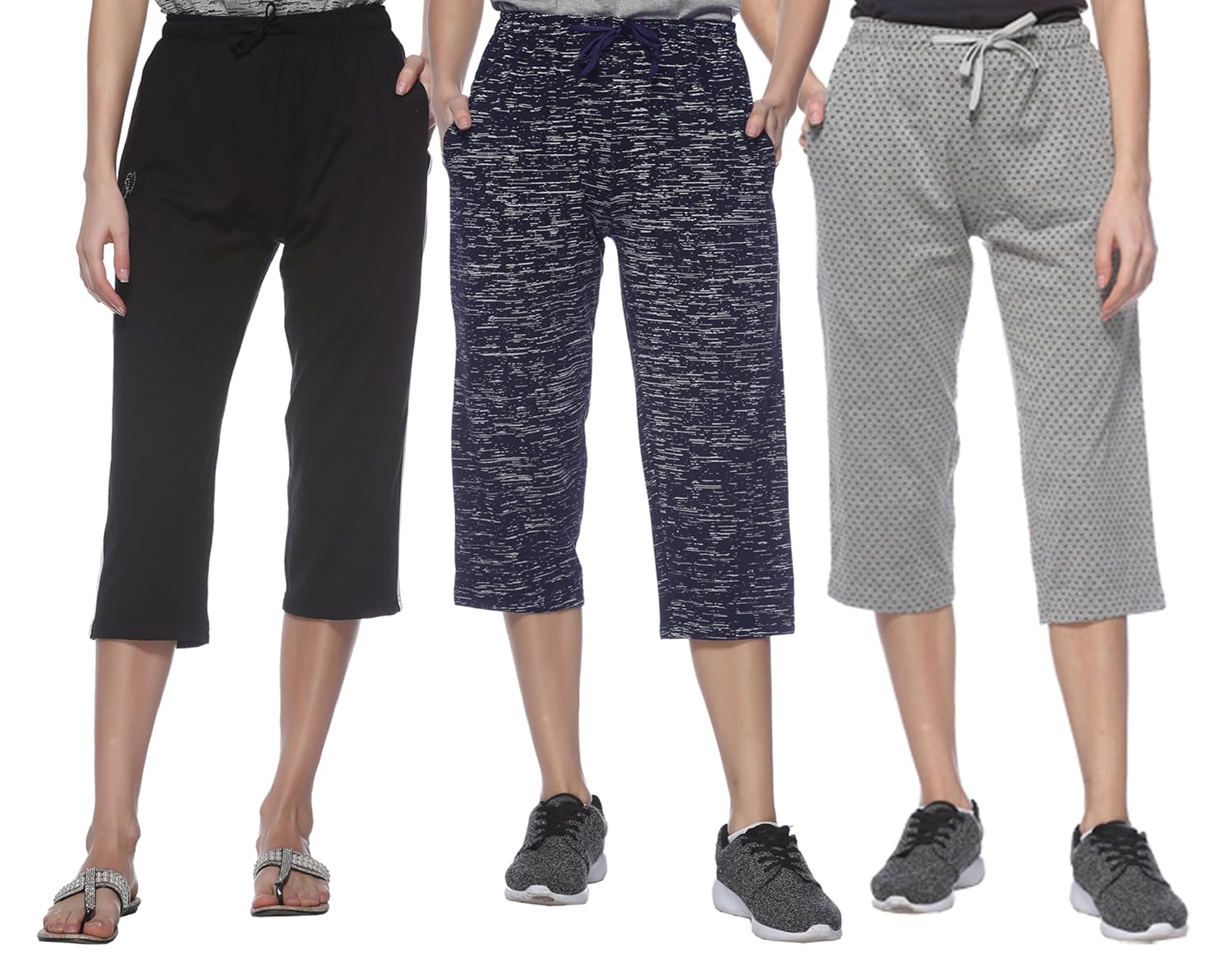shaun women's cotton capri (pack of 3)