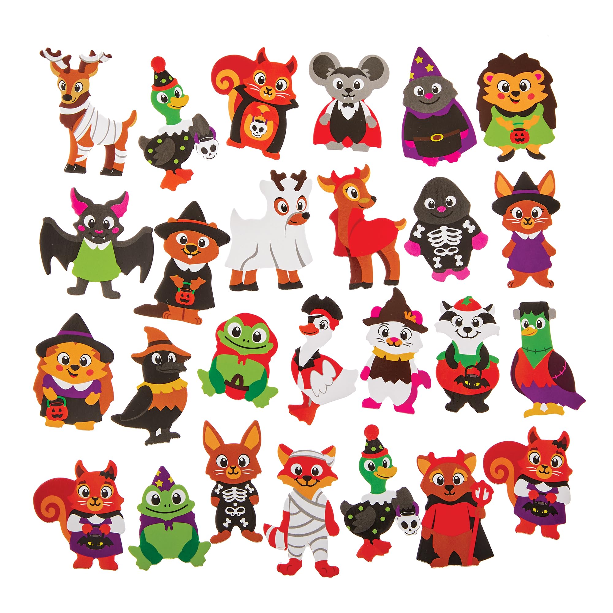 Baker Ross FN287 Halloween Woodland Animals Foam Stickers - Pack of 150, Halloween Stickers for Kids