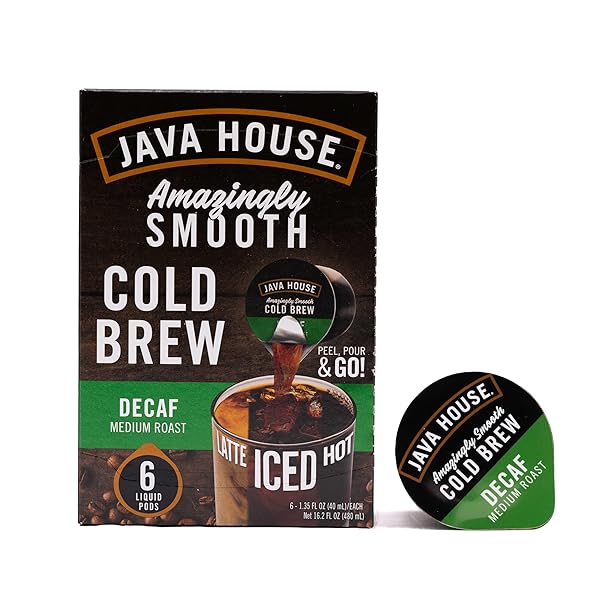 JAVA HOUSE DECAF MEDIUM ROAST COLD BREW CAPSULES,...