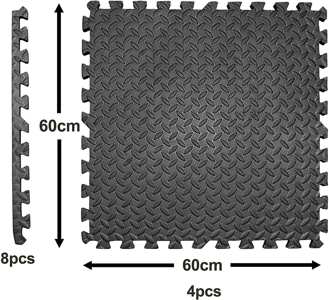 Lettuce Eat ® Interlocking Soft Foam Floor Mats 12 Pieces EVA Puzzle Rubber Tiles Protective Flooring Set