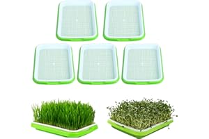 Homend Seed Sprouter Tray, 5 Pack Seed Germination Tray BPA Free Nursery Tray for Seedling Planting Great for for Garden Home Office