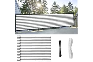 Amogo Balcony Privacy Screen, Fence Mesh for Patio Balcony Windscreen Sun Shade UV-Proof, 3ft x16.4ft Outdoor Backyard Weathe