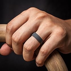 ThunderFit Unisex Silicone Wedding Rings, Rubber