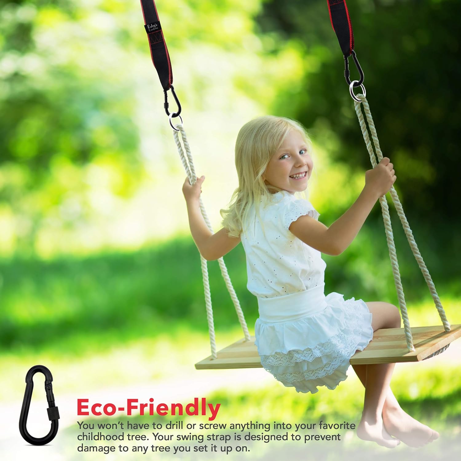 red neumáticos Correa para Columpio de Árbol nido sillas de niños hamacas y  mucho más Certificación SGS Cinturón ajustable de 3 mts y capacidad para  770 kg Ideal para columpios de jardín