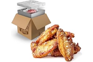 DEN'S HOT DOGS Grumpy Butcher Heritage Chicken Wings Cooked & Microwaveable, 2 Pack (20 oz each) – Premium Garlic Parmesan Rub Fully-Cooked Wings – Microwaves from Frozen in 4 Minutes – Grill, Bake or Heat & Eat