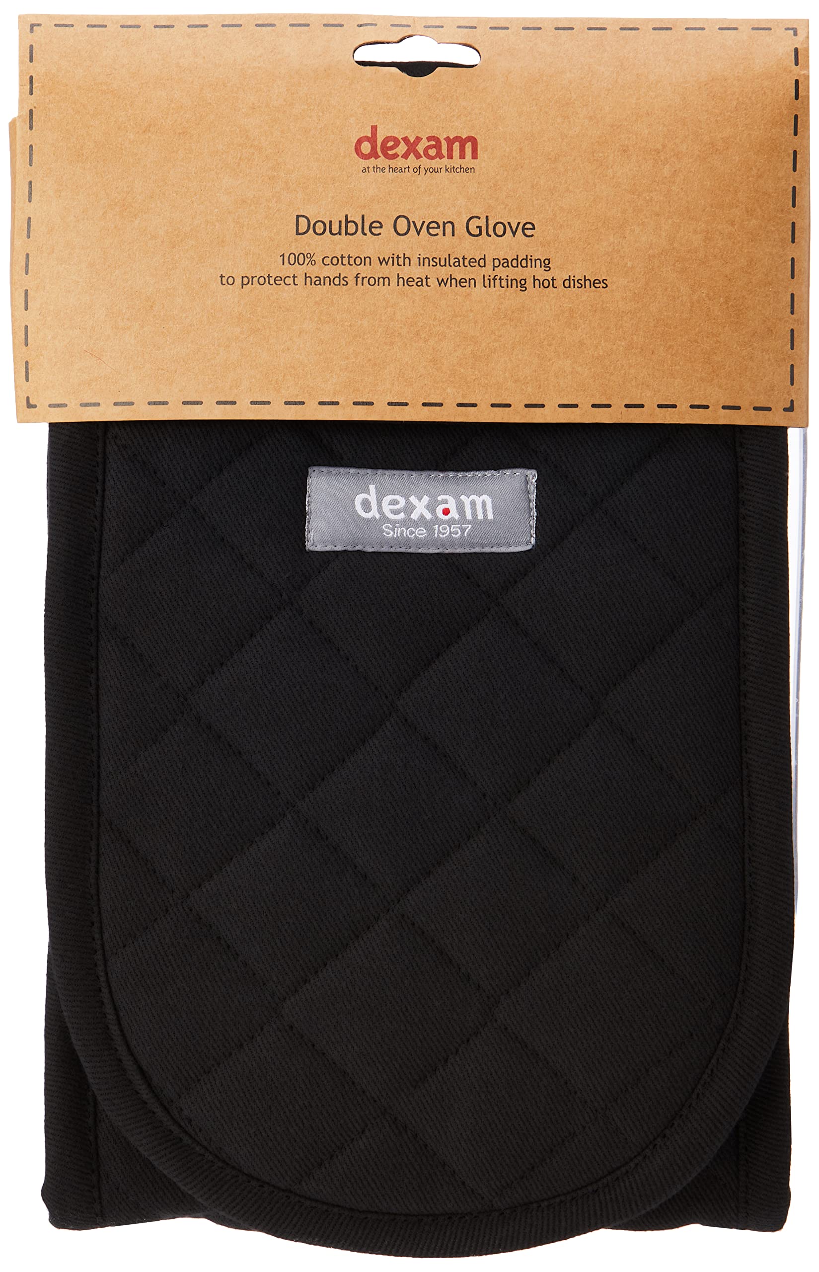 Dexam 16150351 Love Colour Double Oven Glove-True Black, 78x 18 — image 1