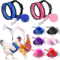 8 Pieces Chicken Leash Chicken Harness and Hat for Hens Funny Chicken Accessories Adjustable Duck Harness and Leash Hat with