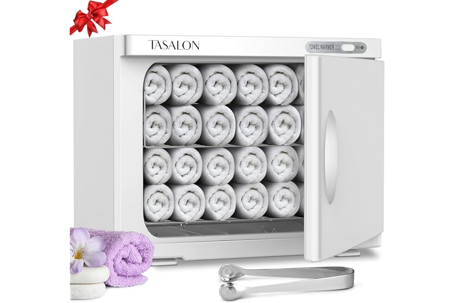 TASALON Professional Hot Towel Warmer Cabinet, 23L Large Capacity, Use for Facial Spa, Hair Beauty, Salon Equipment and Home, Perfect Temperature for Towel Warmer, Fits up to 72 Small Towels – White