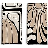 Qpenm Abstract Boho Neutral Taupe and Beige Floral Kitchen Towels Set of 2, Retro 70s Groovy Floral Hand Towels for Bathroom, Modern Minimalist Botanical Dish Tea Towels for Kitchen Decor, 16x24 Inch