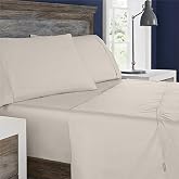 Columbia 4-Piece Omni Freeze Cooling Sheet Set, Fossil Hot Sleepers, King | Cotton Sateen, Moisture Wicking, Deep Pocket up to 20 in, Machine Washable, Breathable Weave, All Season