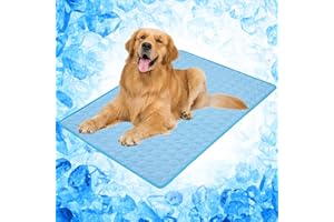 Wegitcs Dog Cooling Mat, Pet Sleeping Pad Washable Bed Crate Mat, Ice Silk Cooling Mat for Extra Large Dogs, Cats, Kids and Adults,Non-Slip&Foldable-40 x 28 Inches