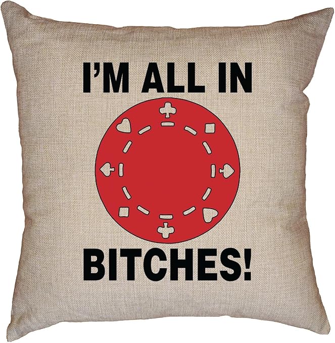 Amazon Com Hollywood Thread I M All In Bitches Large Red Poker