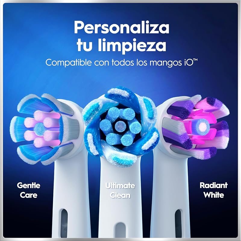 Escova de dentes elétrica oral-b io 6 cinza, 3 cabeças, 1 estojo de viagem, projetada por braun