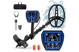 OMMO Metal Detector for Adults, Analog Pointer Metal Detector with LCD Screen 10'' Waterproof Coil Adjustable Buckle, All Metal&Disc&Pinpoint Mode, for Detecting Gold Coin Treasure Hunting