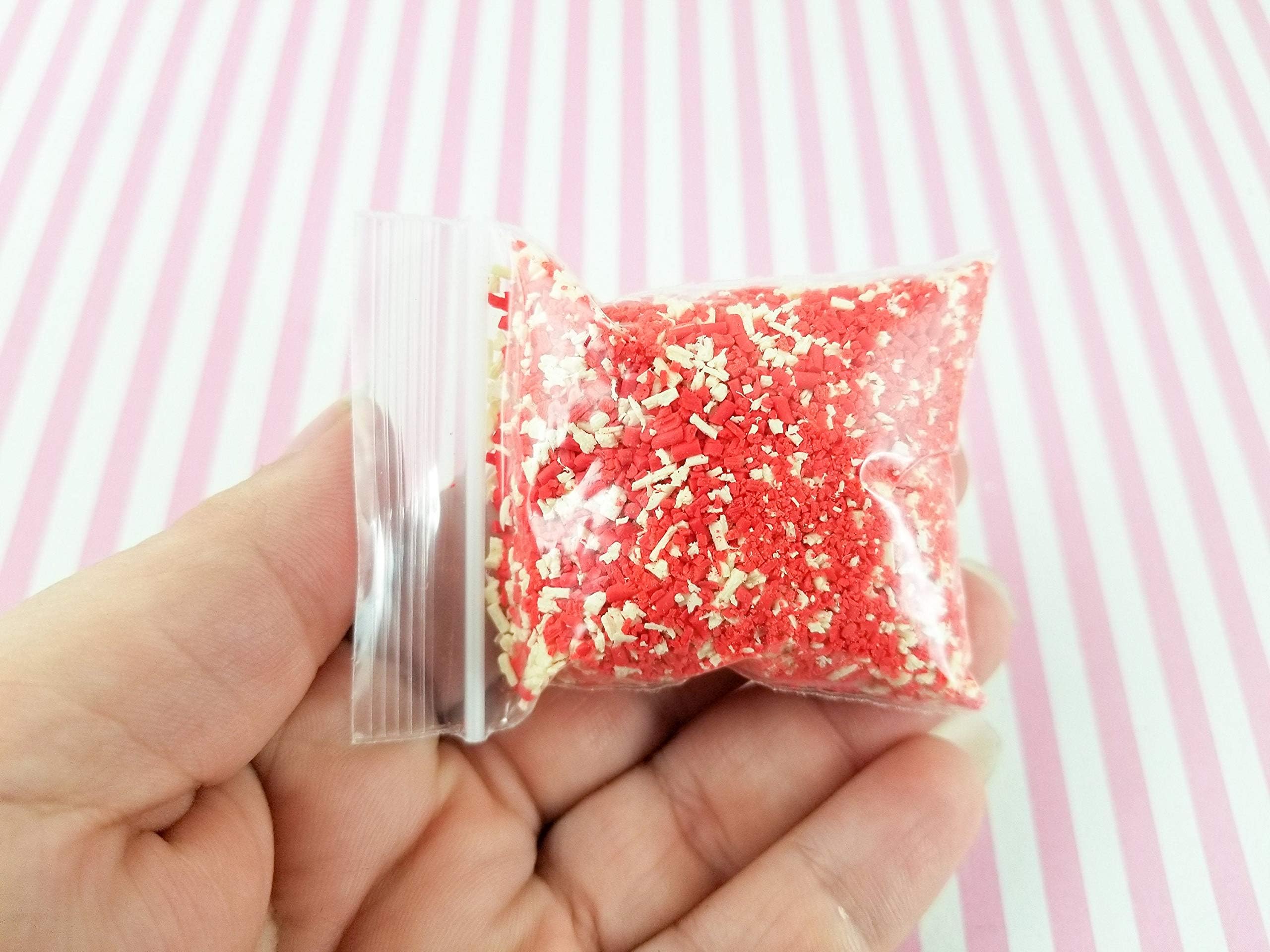 Fruity Polymer Clay Candy Multicolor Fake Sprinkles, Colorful Rainbow Flake Shavings (Good Humor Strawberry Shortcake Crumble, 14 gram bag )