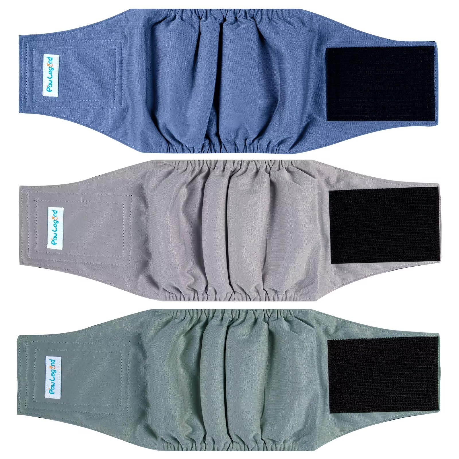 Photo 1 of Paw Legend Washable Dogs Diapers Male Dog Belly Bands for Male Dogs Diapers Reusable Puppy & Doggie Diapers Male (3 Pack, Medium)