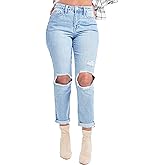 YMI Womens Junior Hybrid Dream High-Rise Mom Fit Ankle Jean
