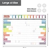Giftinghouse 2026 Wall Planner A1 Laminated Full Year UK Calendar 59.4x84.1 cm view 2