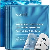 MAREE Hydrogel Collagen Face Mask - Hydrating Cooling Face Masks for Women | Womens &amp; mens face mask, ultra hydrating mask, hydro gel mask, glass skin face mask, facemasks skin care, face mask collagen